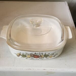 Vintage Corningware Floral, Glass Lid Casserole Dish